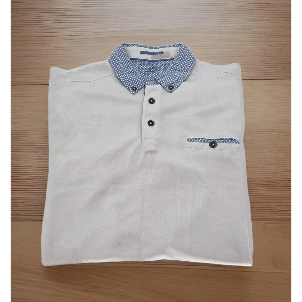 Age Of‎ Wisdom Shirt Mens Medium Polo White Short Sleeve Preppy Pocket Casual
